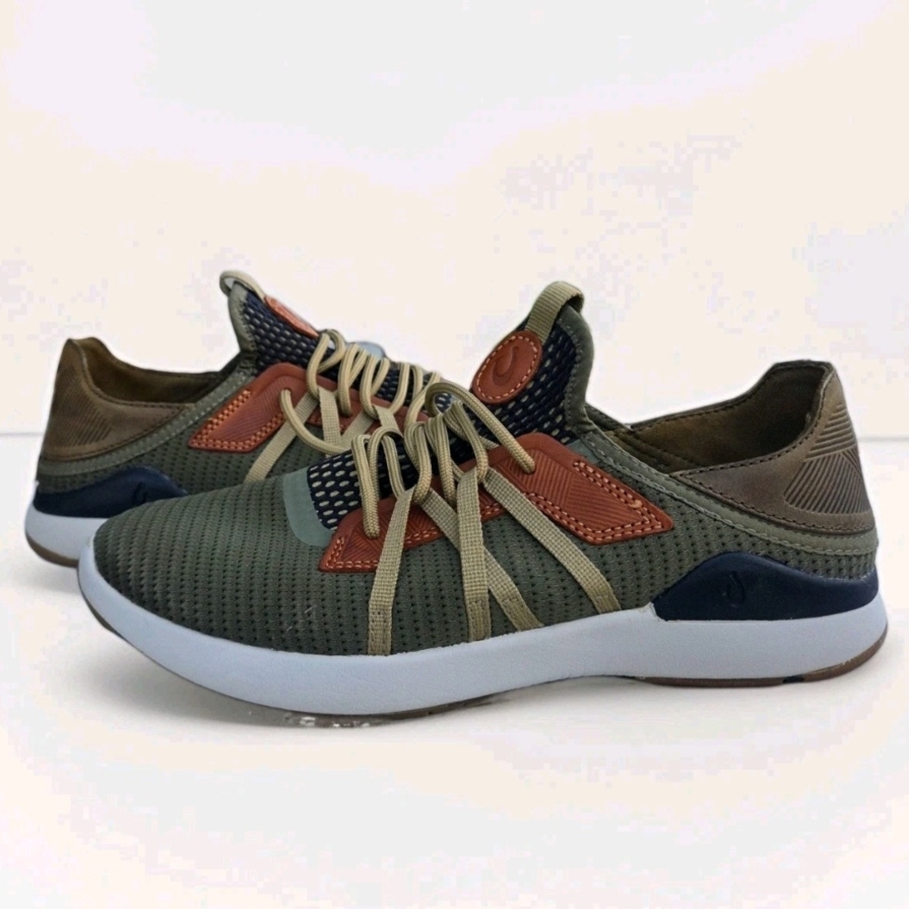 OluKai Men’s Sneakers Size 8 US 41 EU Green Brown Casual Athletic Comfort Shoes